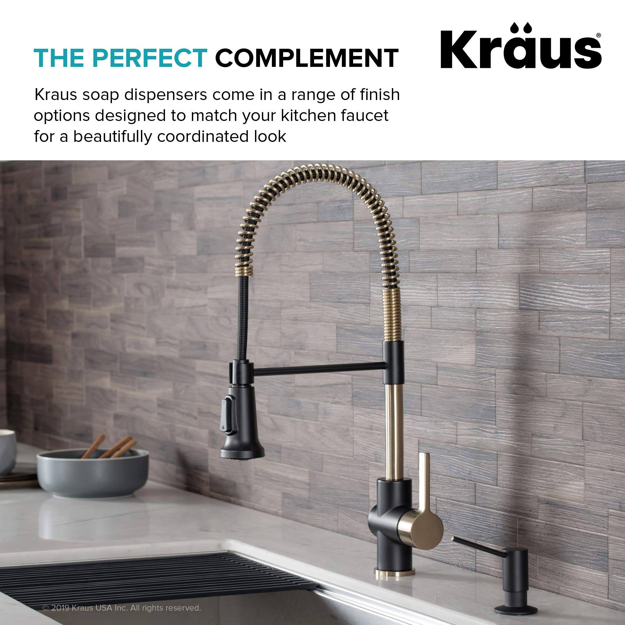 KRAUS Brushed Gold Kitchen Soap and Lotion Dispenser - Premium Touchless Automatic Liquid Soap Dispenser for Bathroom & Kitchen, KSD-41BG | Perfect for Modern Homes & Commercial Spaces