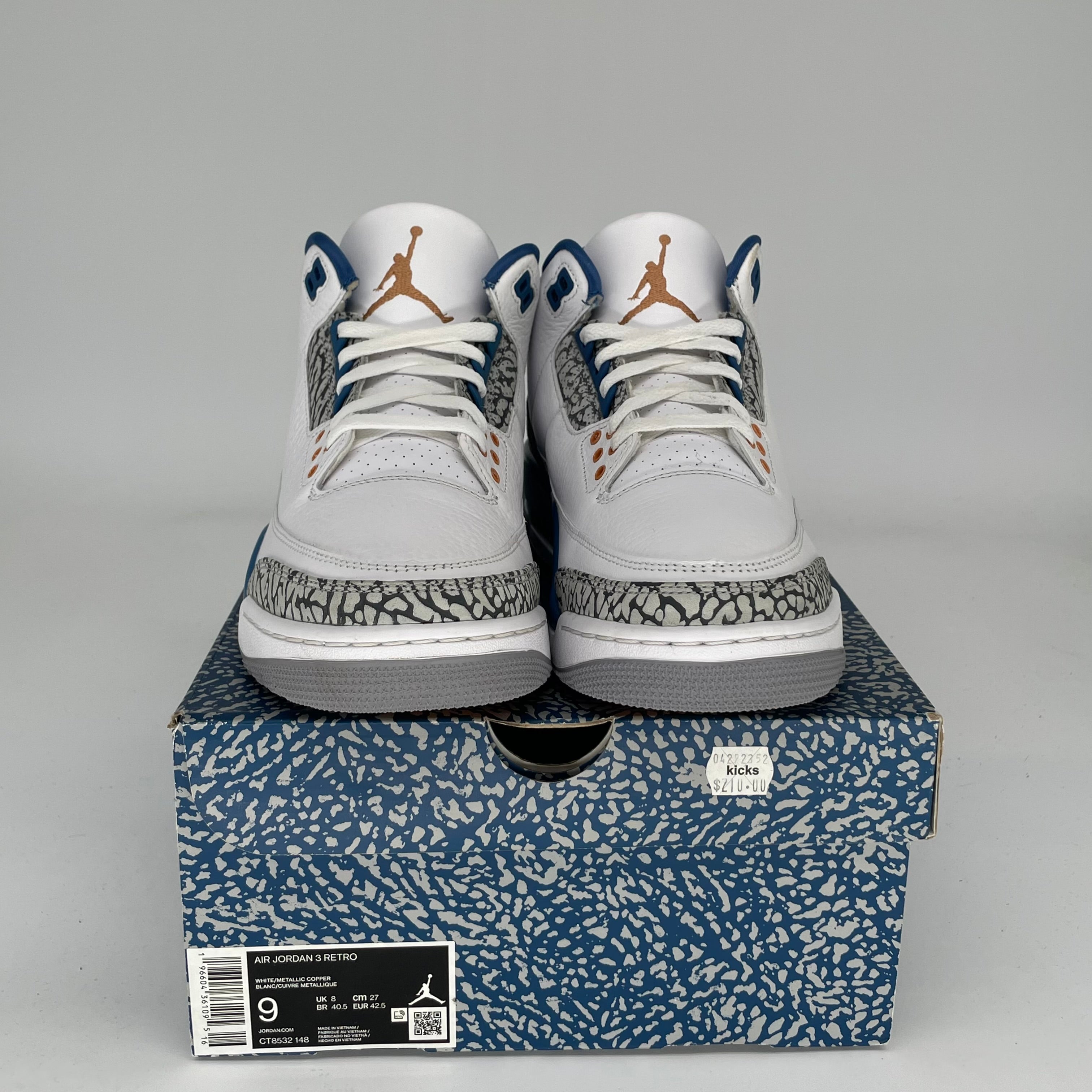 AIR JORDAN 3 Retro WIZARDS Basketball Shoes Men's Size 9 - Style Code CT8532-148 | Authentic Sneakers for Streetwear, Basketball & Casual Wear