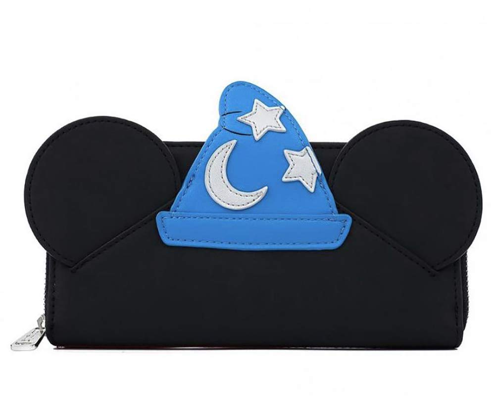 Disney Sorcerer Mickey Mouse Faux Leather Wallet - Loungefly Official Licensed Cosplay Accessory for Disney Fans, Collectors & Theme Park Visitors