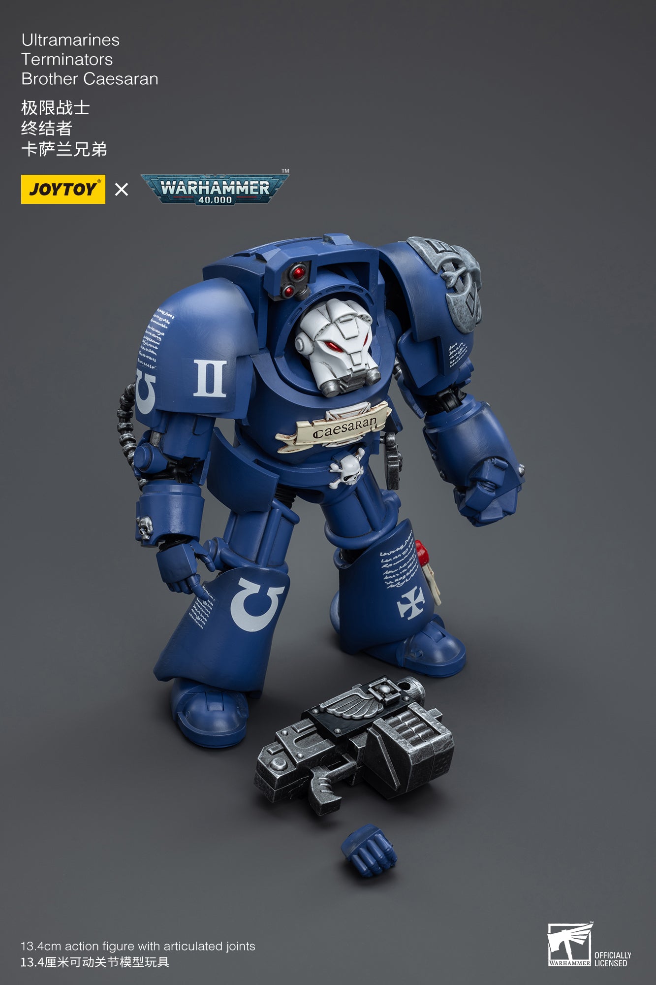 JOYTOY 1/18 Scale Warhammer 40K Ultramarines Terminator Brother Caesaran Action Figure - Collectible Miniature for Tabletop Gaming & Display