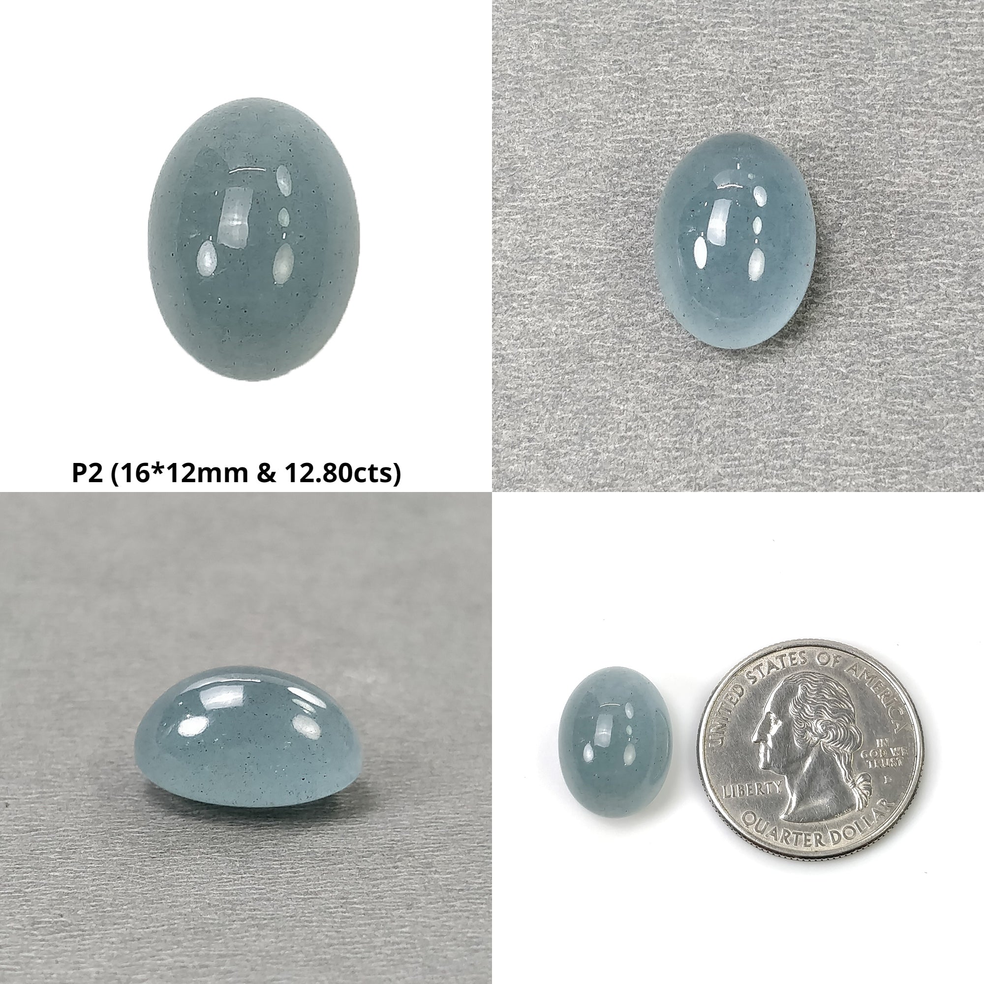 Natural Blue Aquamarine Gemstone Cabochon - Untreated Oval Cushion Shape for Jewelry Making, Healing Crystals & Spiritual Gifts