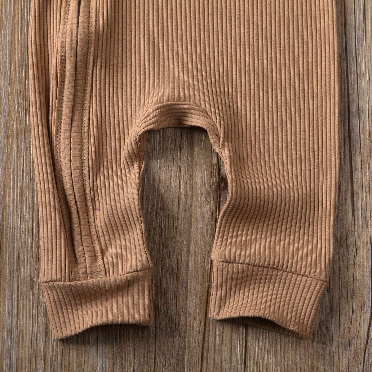 Newborn Baby Girl & Boy Ribbed Ruffle Footed Romper Onesie - Soft Zipper Jumpsuit for Fall & Winter | Cozy One-Piece Outfit for Infants, Sleepwear & Playtime