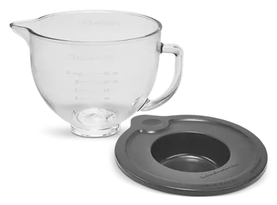 5 Quart Tilt Head Stand Mixer with Glass Bowl & Lid - Perfect for Baking Cakes, Cookies & Bread Dough at Home
