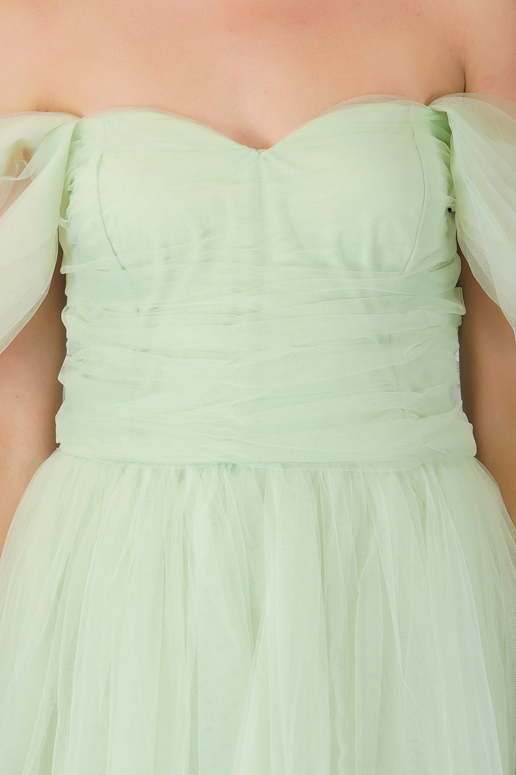 Sydney Sage Green Tulle Mini Dress for Women - Elegant Party Cocktail Dress for Weddings, Prom, Evening Events & Special Occasions