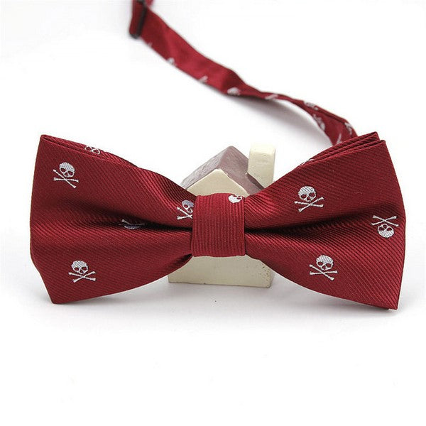 Embroidered Calavera Bow Tie - Elegant Skull Design for Men's Formal Wear, Halloween & Dia de los Muertos Celebrations