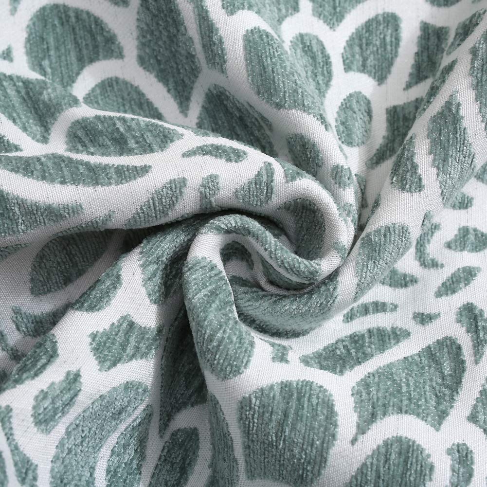 Decorative Square Throw Pillow Covers Set - 20x20 Inch Floral Embroidered Double-Sided Cushion Cases for Sofa, Bed, Chair - Handmade Home Decor (Grey-Green) | Perfect for Living Room, Bedroom & Outdoor Patio
