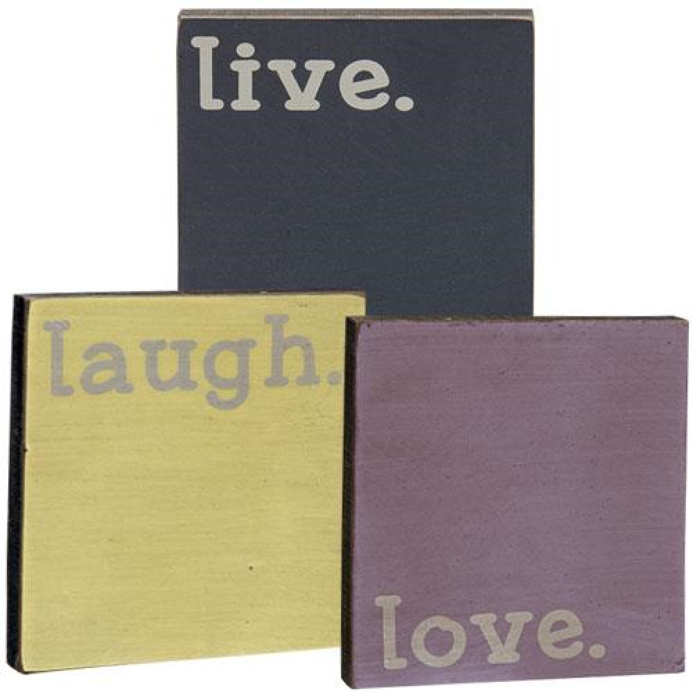 Live Love Laugh Wooden Wall Decor - Inspirational Quote Blocks for Home & Office - Perfect for Living Room, Bedroom or Gift Giving