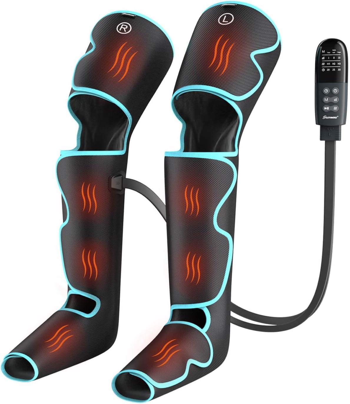 SLOTHMORE Air Compression Leg Massager for Circulation & Pain Relief - 3-in-1 Heating for Foot, Calf & Thigh - Sequential Compression Device for Swollen Legs & RLS - Perfect for Home Use, Office Relaxation & Post-Workout Recovery