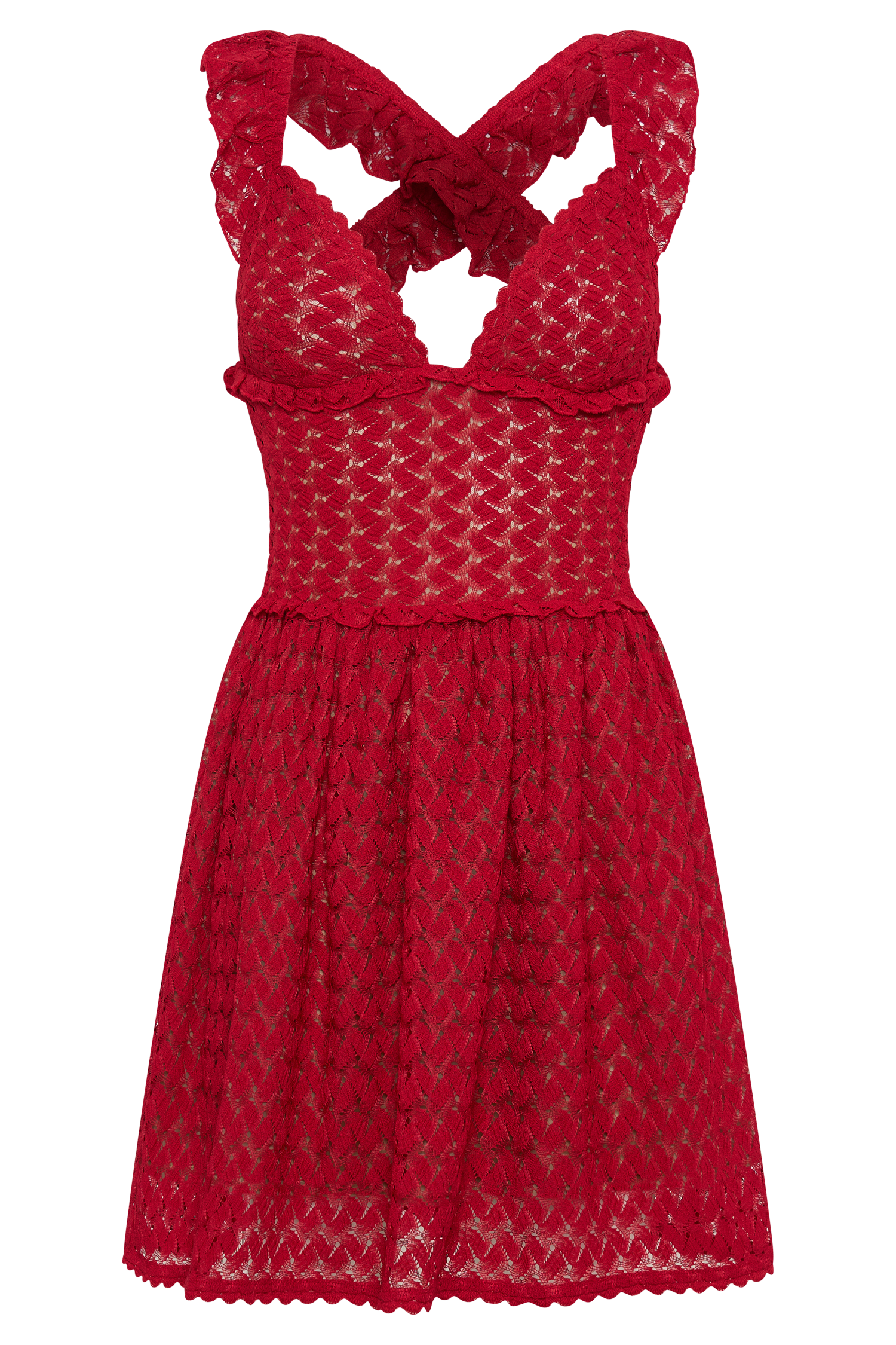 Ezra Lace Mini Dress in Deep Red - Elegant Party & Cocktail Dress for Women, Perfect for Date Nights, Weddings & Special Occasions
