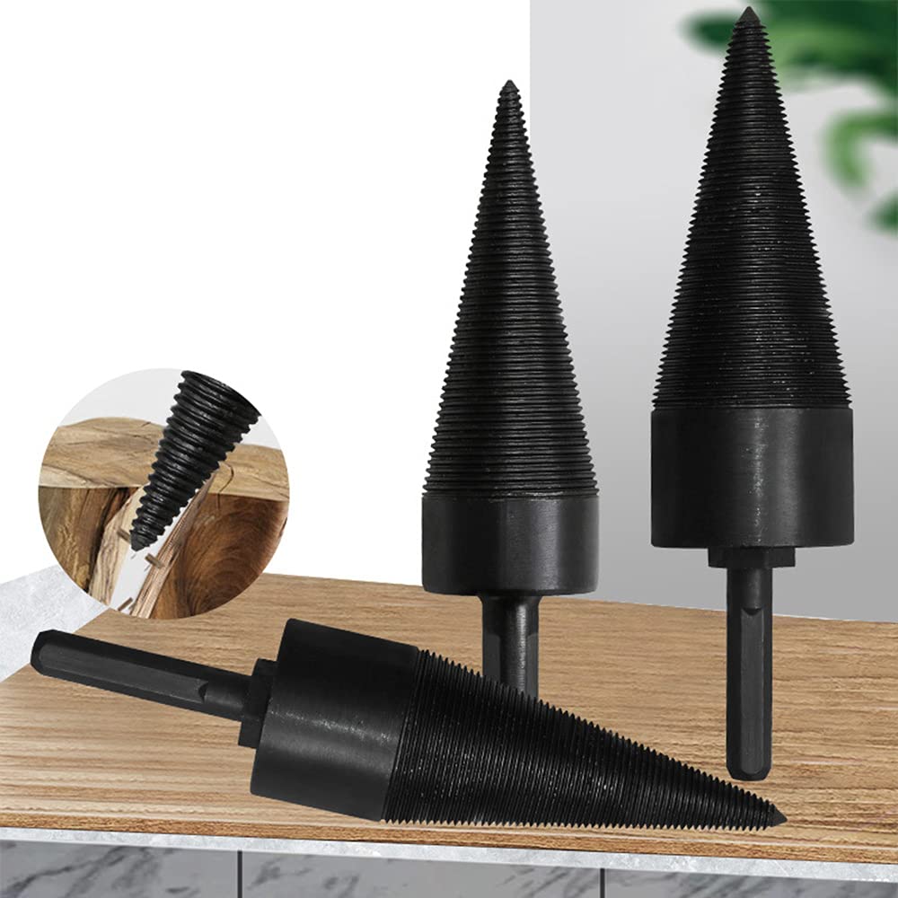 Maizoon Heavy Duty 38mm HSS Firewood Splitter Drill Bit - Log Splitter Cone for Wood Splitting, Screw Cone Driver for Firewood & Logs (DZ03A) - Perfect for Camping, Fireplace & Outdoor Wood Processing