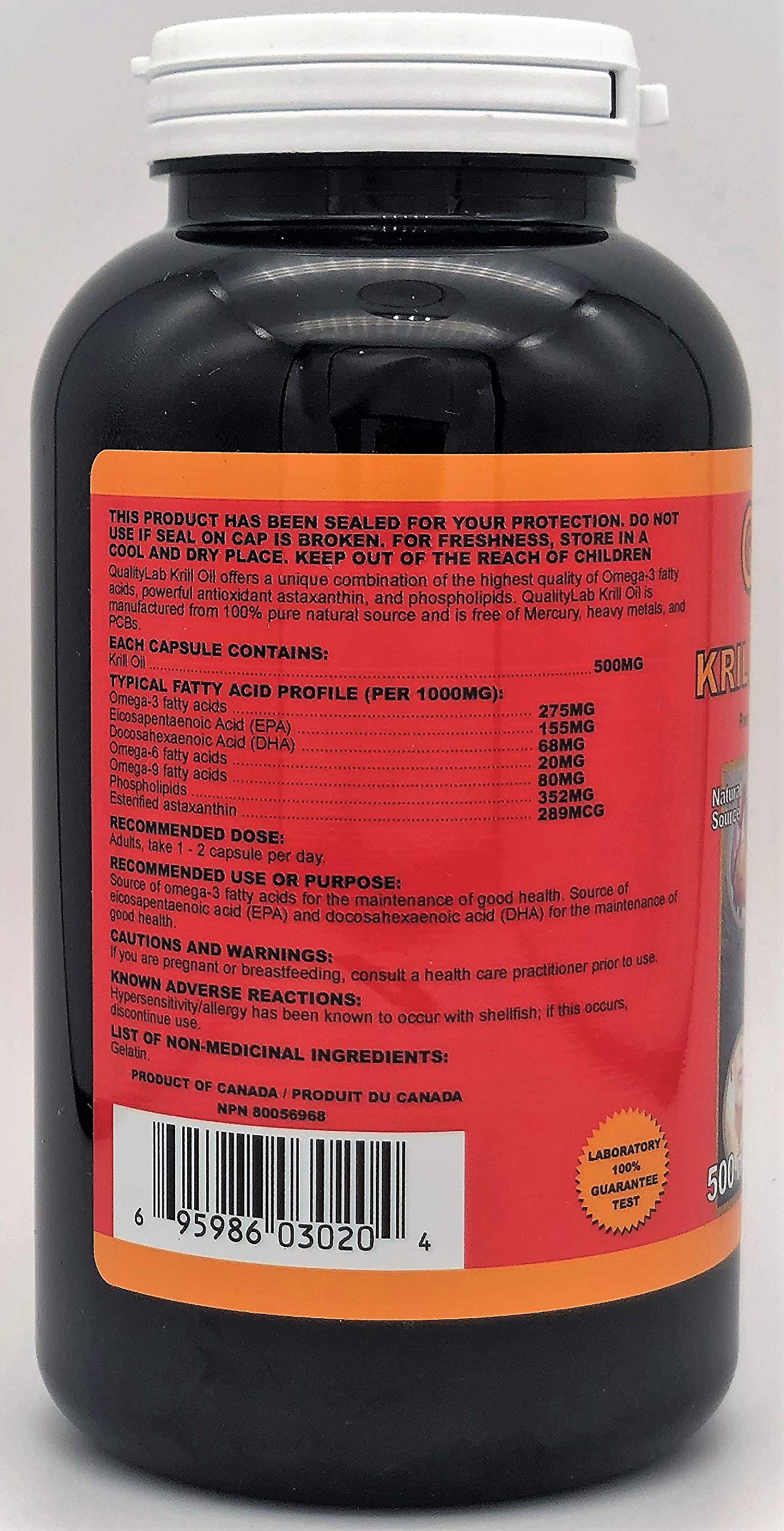 Premium Krill Oil Omega-3 Gold 500mg - 365 Softgel Capsules for Heart & Brain Health - Made in Canada - Supports Joint Function & Healthy Cholesterol - Perfect for Daily Wellness Routine