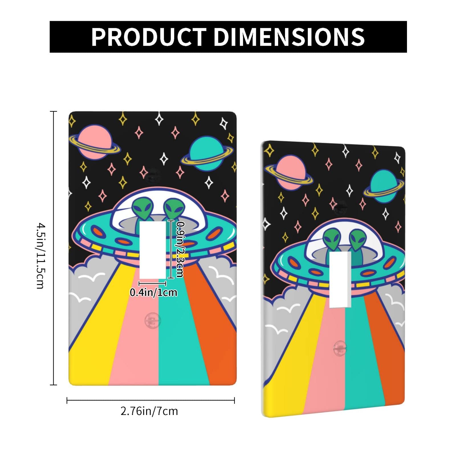 Alien Spaceship Design Single Gang Toggle Light Switch Wall Plate Cover - Durable Kitchen & Home Decor Accessory for Modern Living Rooms, Bedrooms & Offices