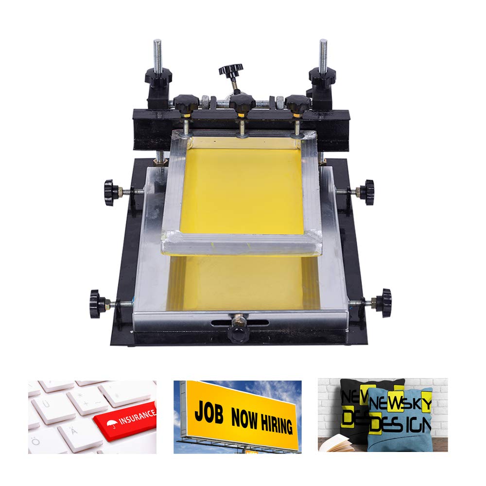 YUEWO Silk Screen Printing Machine 32x22cm - Stencil Printer for Clothes, Bags, Cardboard, Paper, Plastics & Stainless Steel - CE Certified Welding Paste & Glass Printing Tool - Perfect for DIY Crafts, T-Shirt Printing & Industrial Applications