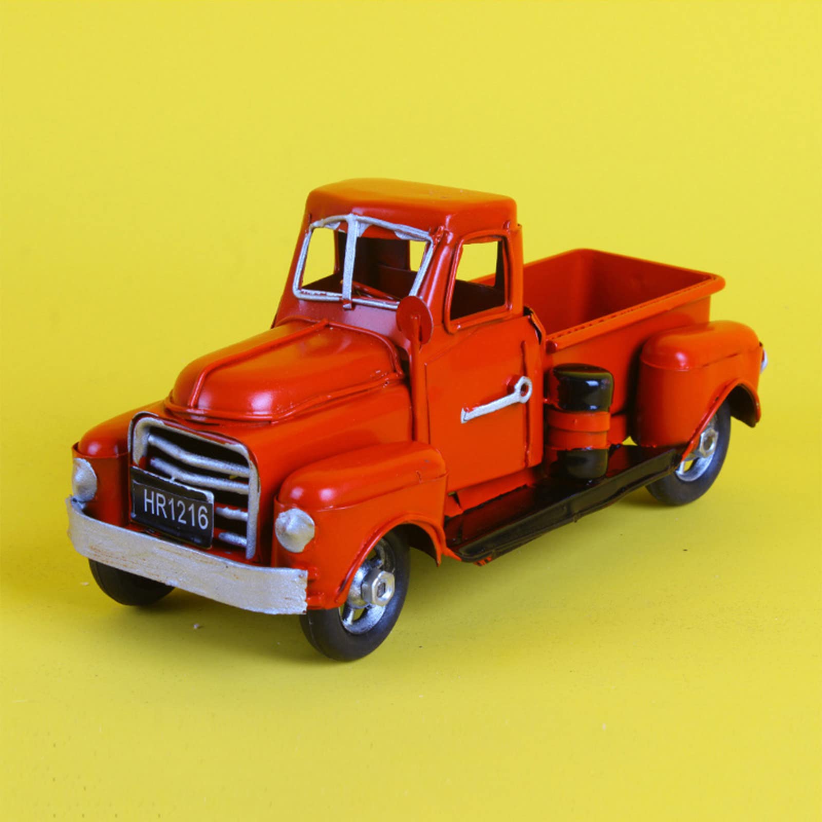Vintage Red Metal Truck Christmas Decor - Handcrafted Farmhouse Tabletop Decoration, Holiday Car Model for Xmas Tree, Mantel & Festive Home Décor - Perfect for Holiday Parties, Gift Exchanges & Seasonal Display