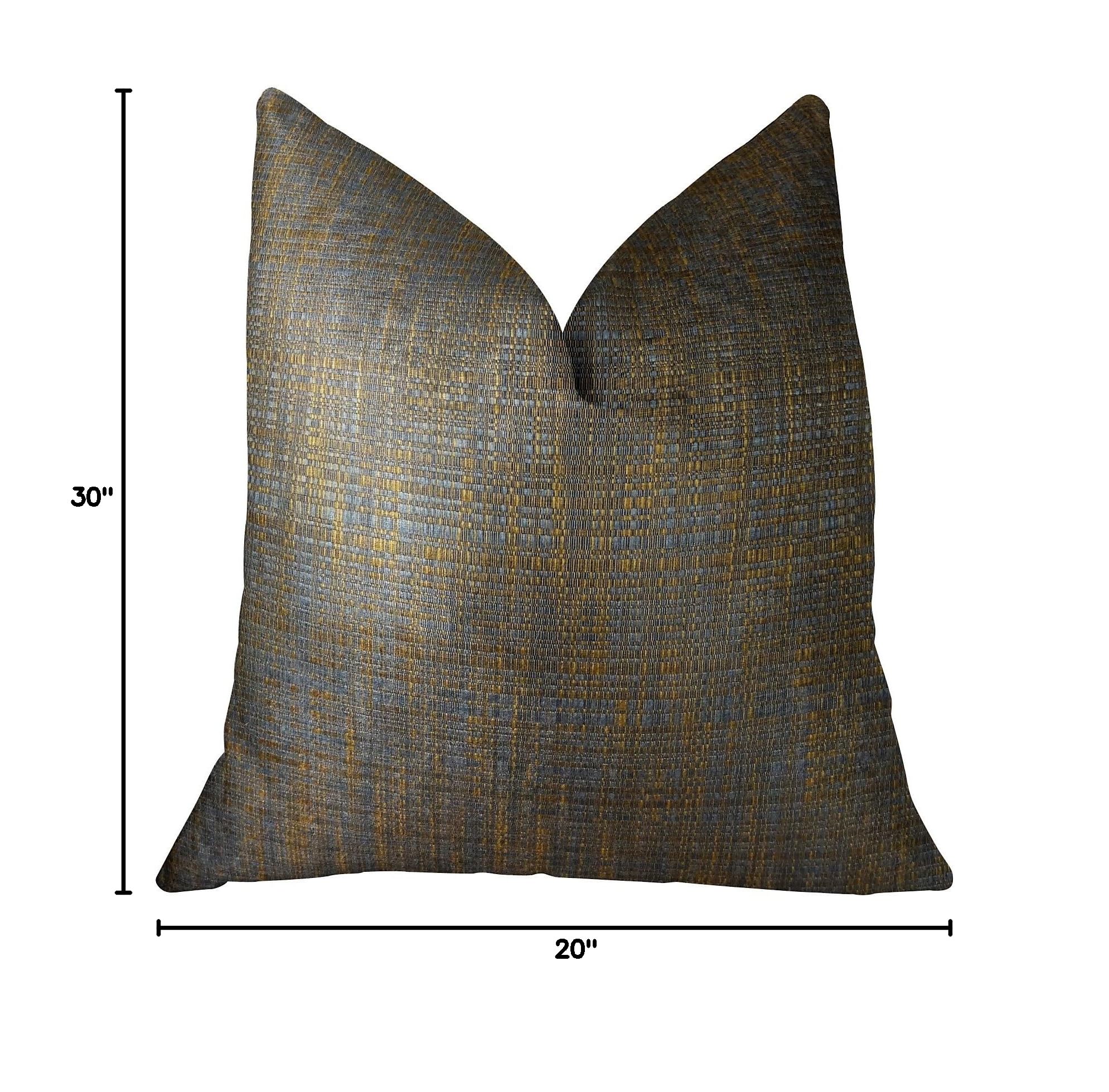 Plutus Clonamore Handmade Throw Pillow 20x30 Inches - Soft Blue & Brown Bohemian Decorative Pillow Cover for Couch, Bed, Sofa - Queen Size Home Decor Accent