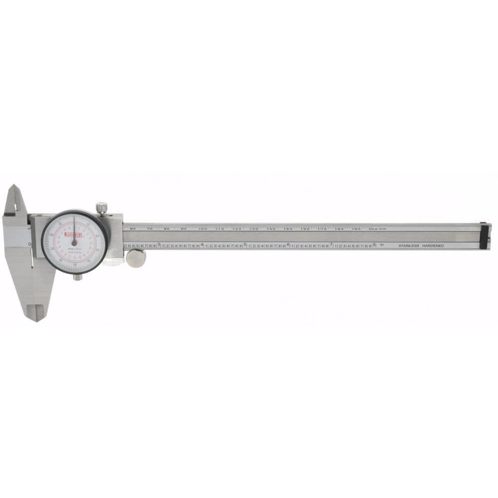 SPI 17-966-3 Dual Scale Inch/Metric Dial Caliper 0-8 Inch 0-200mm Precision Measuring Tool for Metalworking, Woodworking & Engineering - Workshop, DIY & Industrial Use