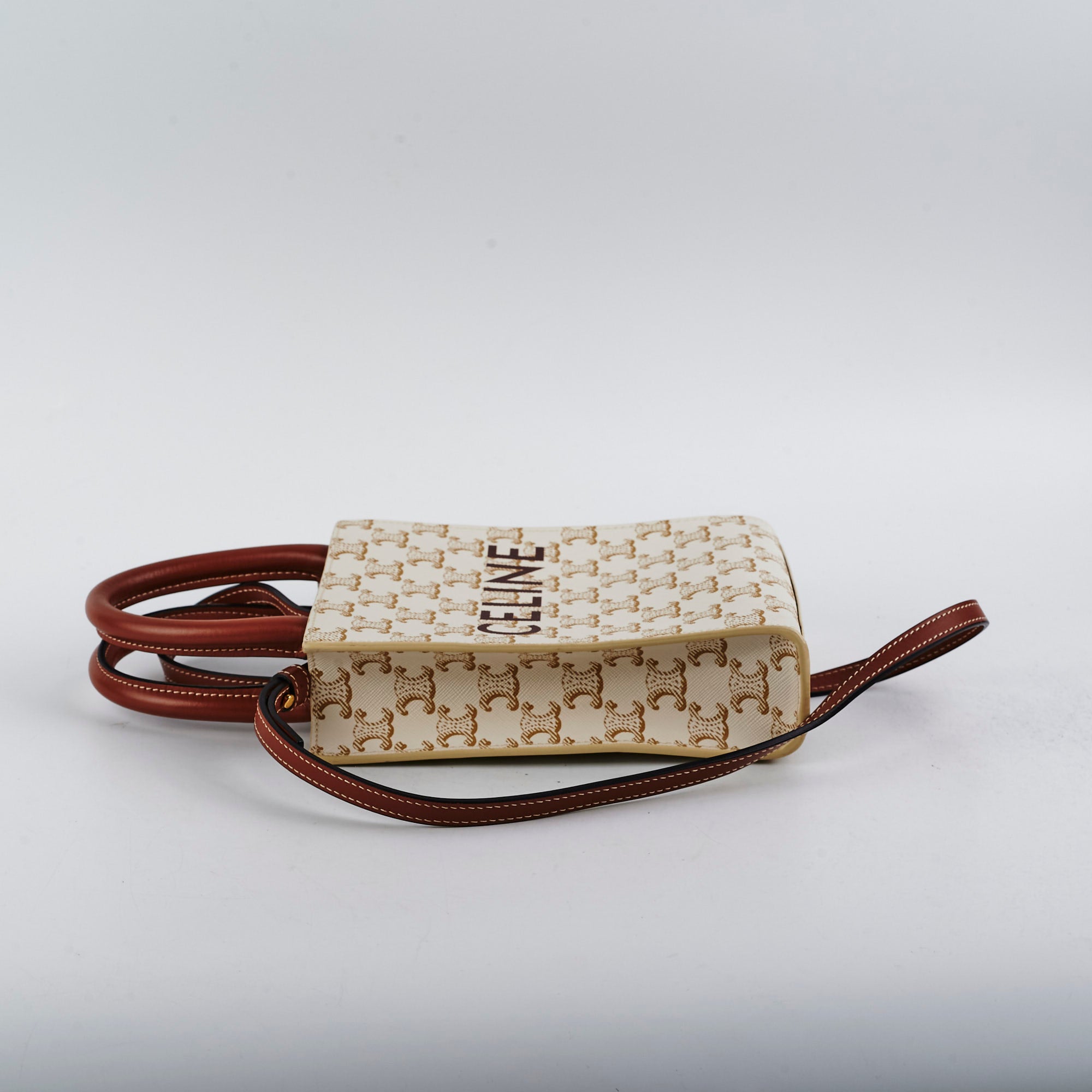 Celine Mini Vertical Cabas Canvas Logo Tote Bag - Luxury Designer Handbag for Women - Perfect for Work, Travel & Everyday Use