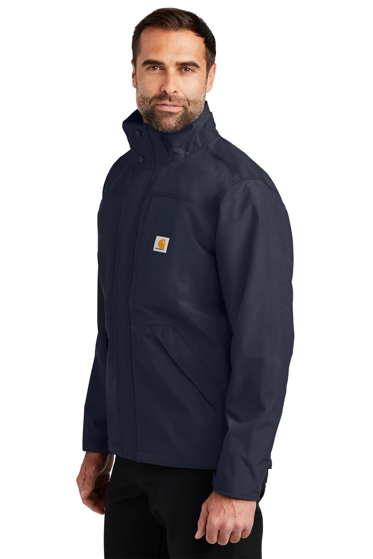 Carhartt Shoreline Branded Jackets for Men - Water-Resistant Work Jacket in Navy Blue - Ideal for Outdoor Work, Hiking & Casual Wear