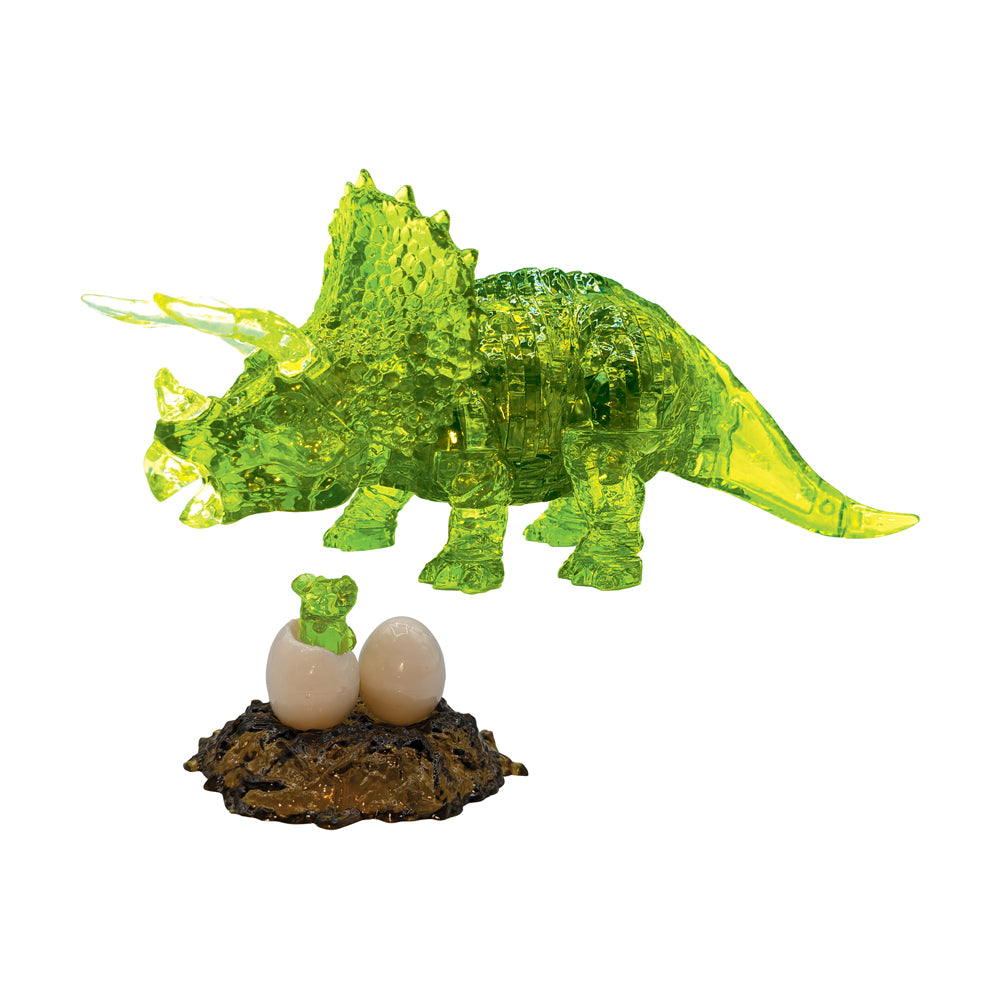 3D Crystal Puzzle Triceratops & Baby - 61 Piece Challenging Brain Teaser for Adults & Kids - Perfect for Family Game Night & STEM Learning Activities