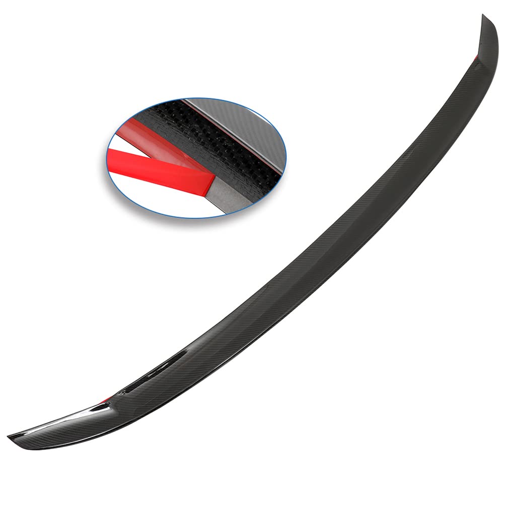 Carbon Fiber Rear Trunk Lip Spoiler for 2021-2022 Hyundai Elantra - Stylish Boot Wing Tail Deck Spoiler for Enhanced Aerodynamics & Sporty Look | Perfect for Car Enthusiasts & Custom Upgrades