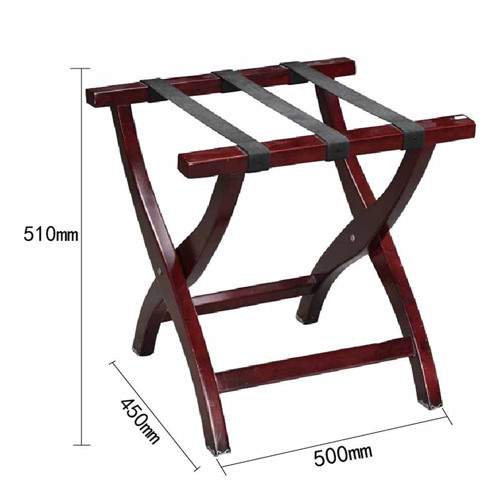 Premium Solid Wood Collapsible Luggage Rack - Hotel & Home Storage Solution (50x45x51cm, Red) - Ideal for Hotels, Resorts, Clubhouses & Space-Saving Home Organization