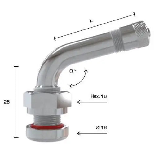 Alcoa Wheel AA TR 543 Clamp In Valve (0.389 RH) - Heavy Duty Replacement Valve for Truck & Trailer Wheels - Perfect for Commercial Vehicles, Fleet Maintenance & Off-Road Applications