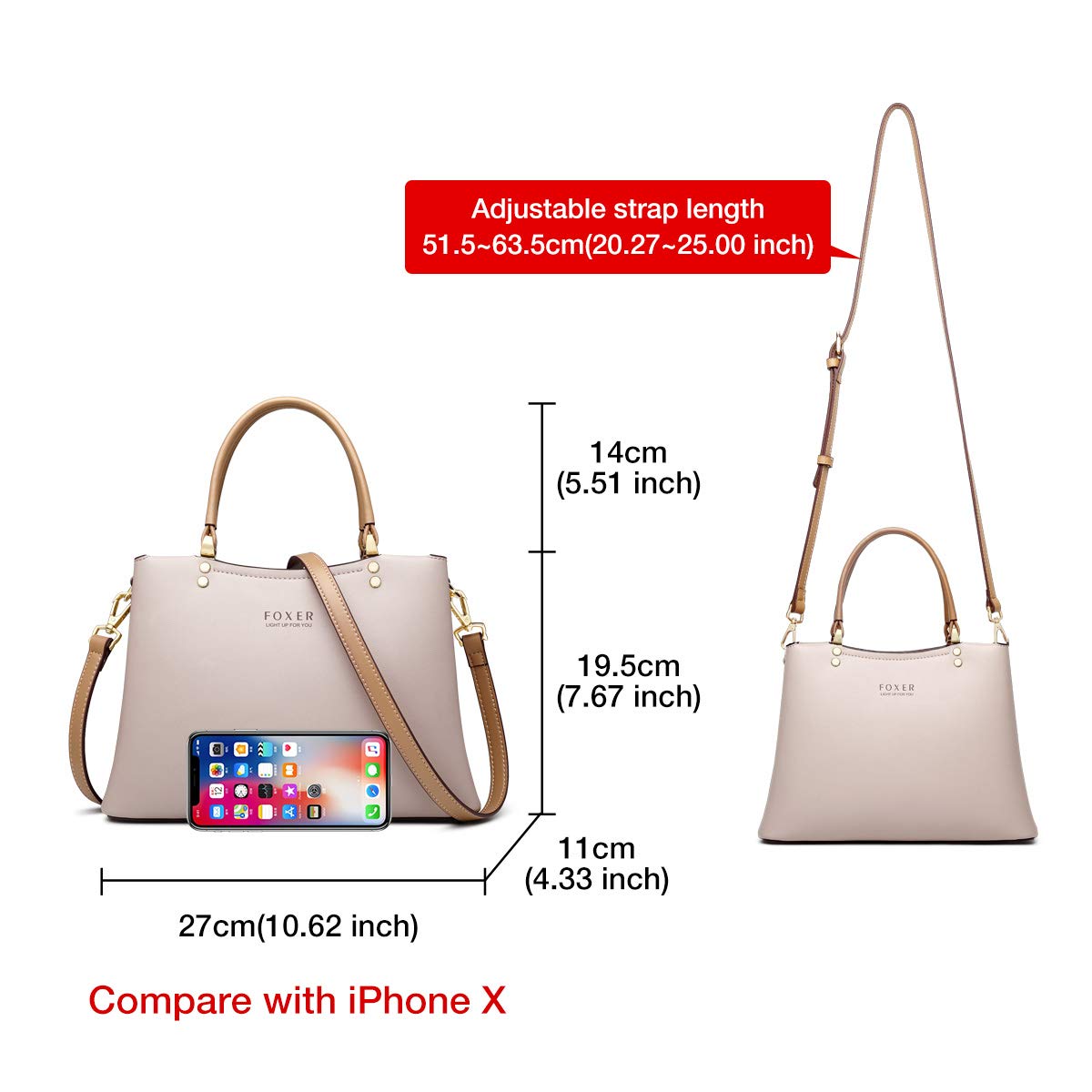 Genuine Leather Handbags for Women - Designer Top Handle Tote & Crossbody Messenger Bag with Adjustable Shoulder Strap | Perfect for Work, Travel & Everyday Use