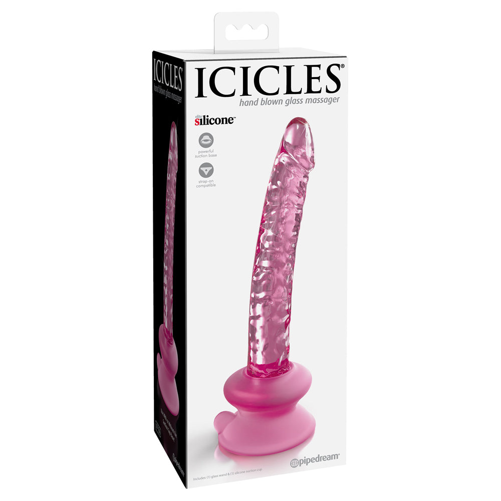 Realistic Glass Dildo with Suction Cup - Icicles No. 86 - Perfect for Solo Play, Couples & BDSM Scenes