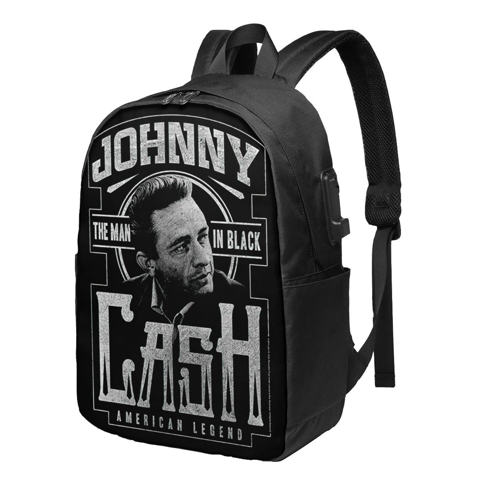 Johnny Rural Singer Cash Travel Laptop Backpack - Anti-Theft Business Backpack with USB Charging Port & Headphone Jack - Durable College School Computer Bag for Men & Women - Fits 17 Inch Laptop (17x12x6.5