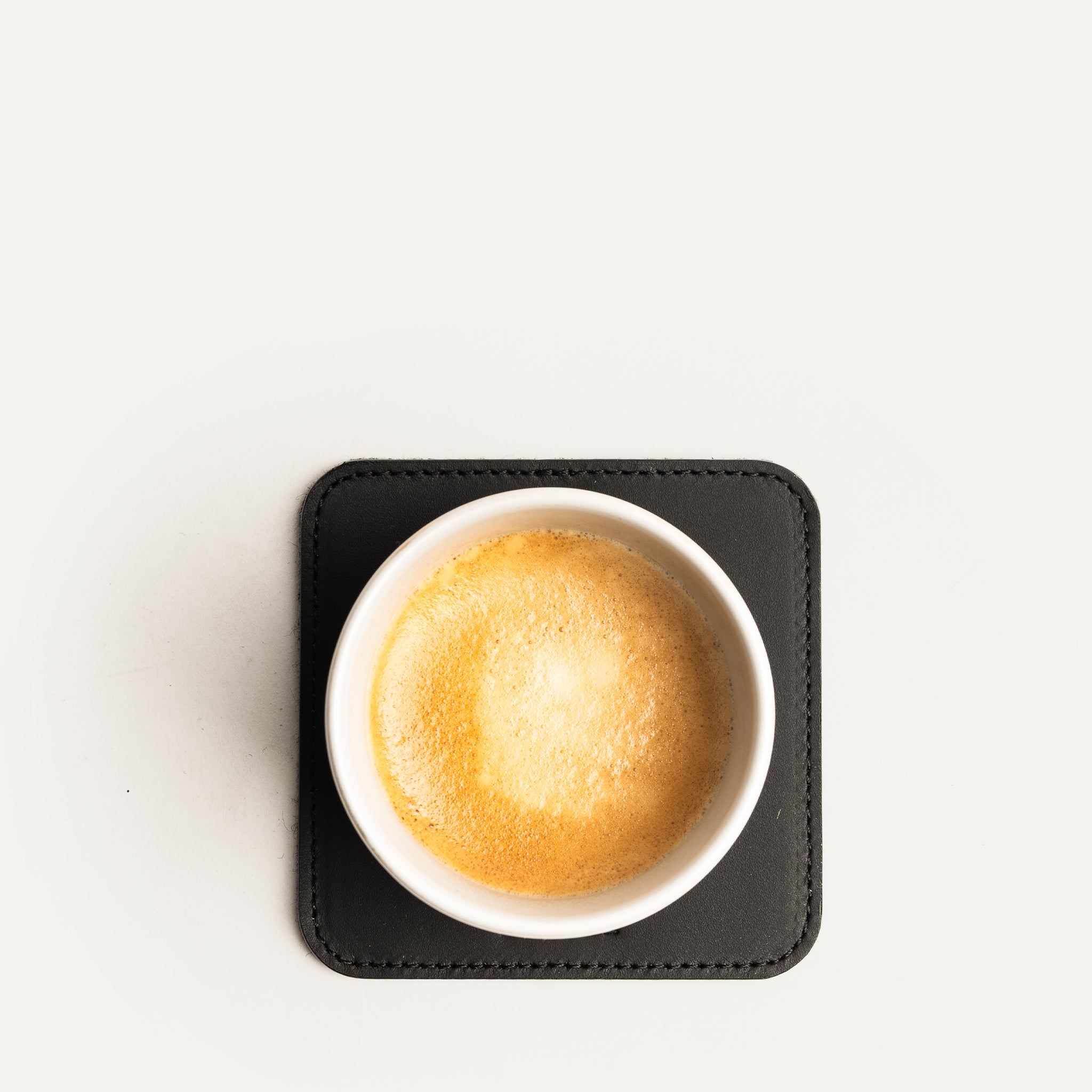 Black Ivory Leather Coasters Set - Elegant Drink Coasters for Home, Office, and Party Use