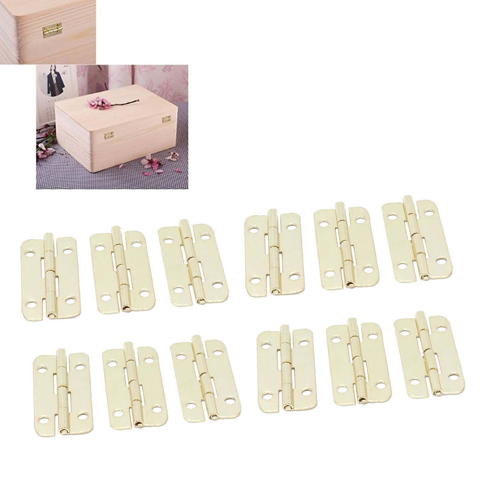 50-Pack Salaty Round Iron Door Hinges - Heavy Duty Cabinet Hinges for Kitchen Cabinets, Wooden Boxes & Gift Boxes | Perfect for DIY Furniture, Home Renovation & Craft Projects