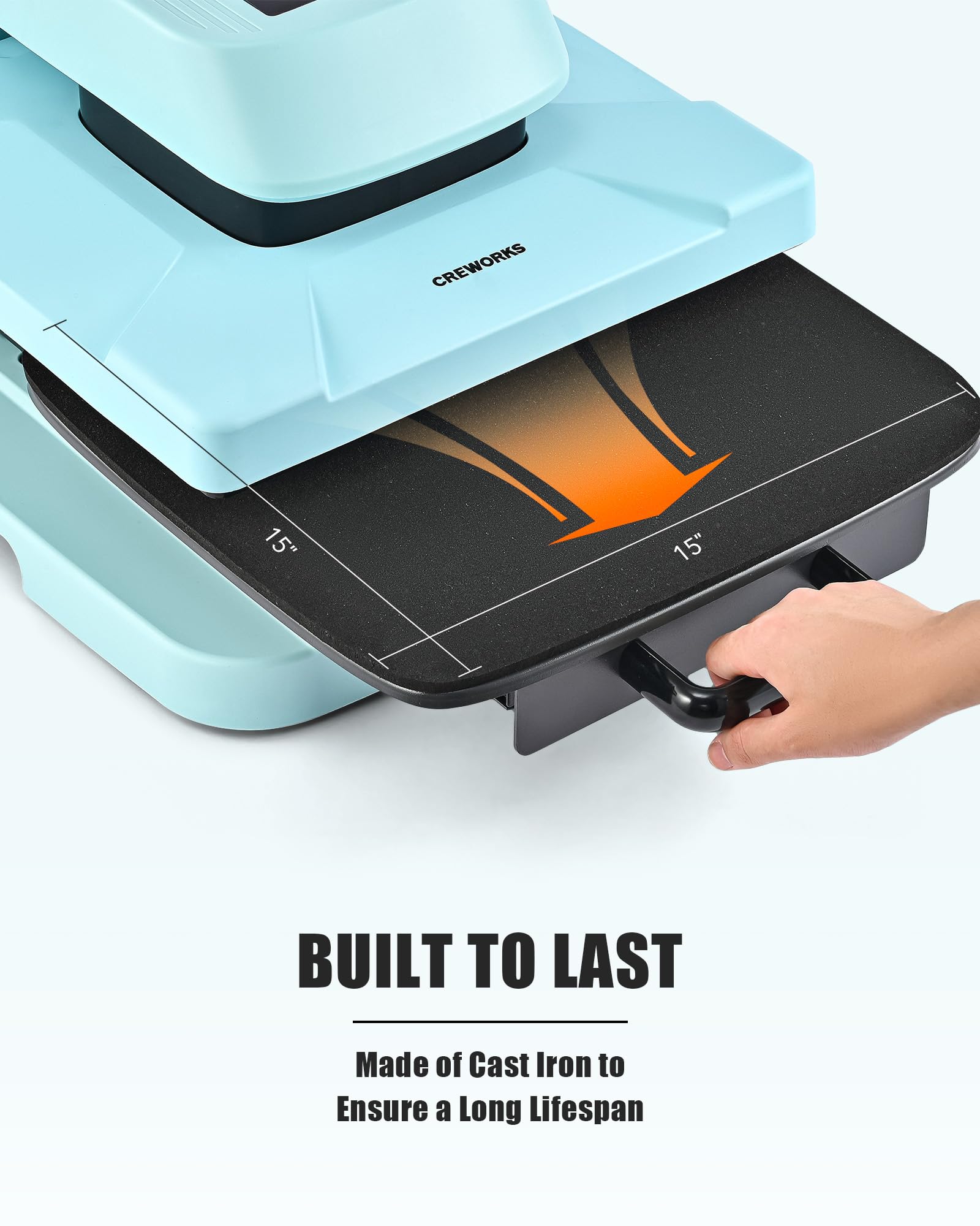CREWORKS 15x15 Inch Auto Heat Press Machine for T-Shirts - Digital Automatic T-Shirt Press with Smart Auto Release (38x38cm) | Professional Even Heating for Sublimation Printing | Perfect for Custom Apparel, DIY Projects & Small Business T-Shirt Production