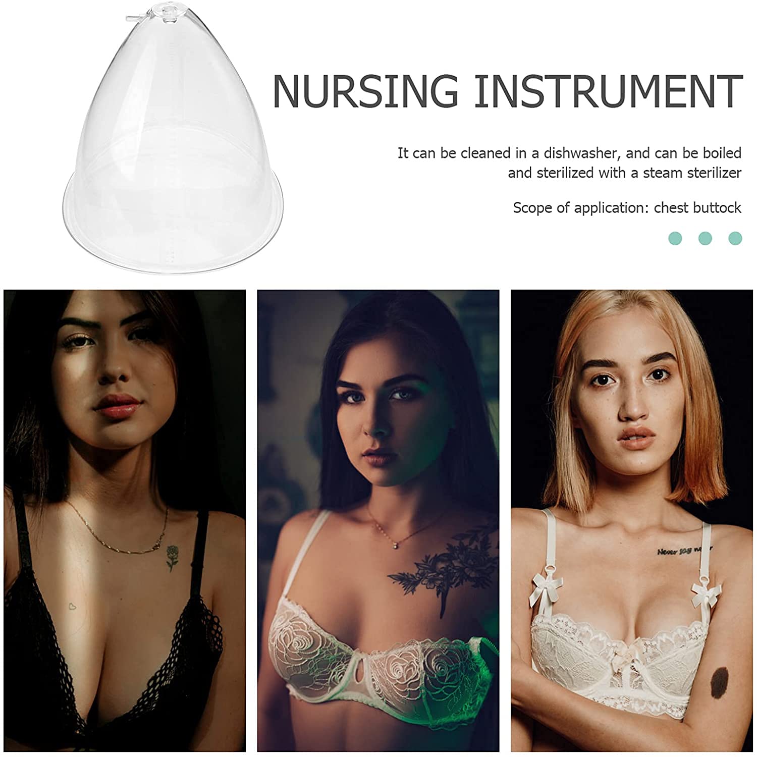 Professional Vacuum Cupping Machine Accessories - Large Breast & Buttocks Lifting Cups (21cm + 19cm) - Transparent Silicone for Spa, Massage & Body Contouring Therapy