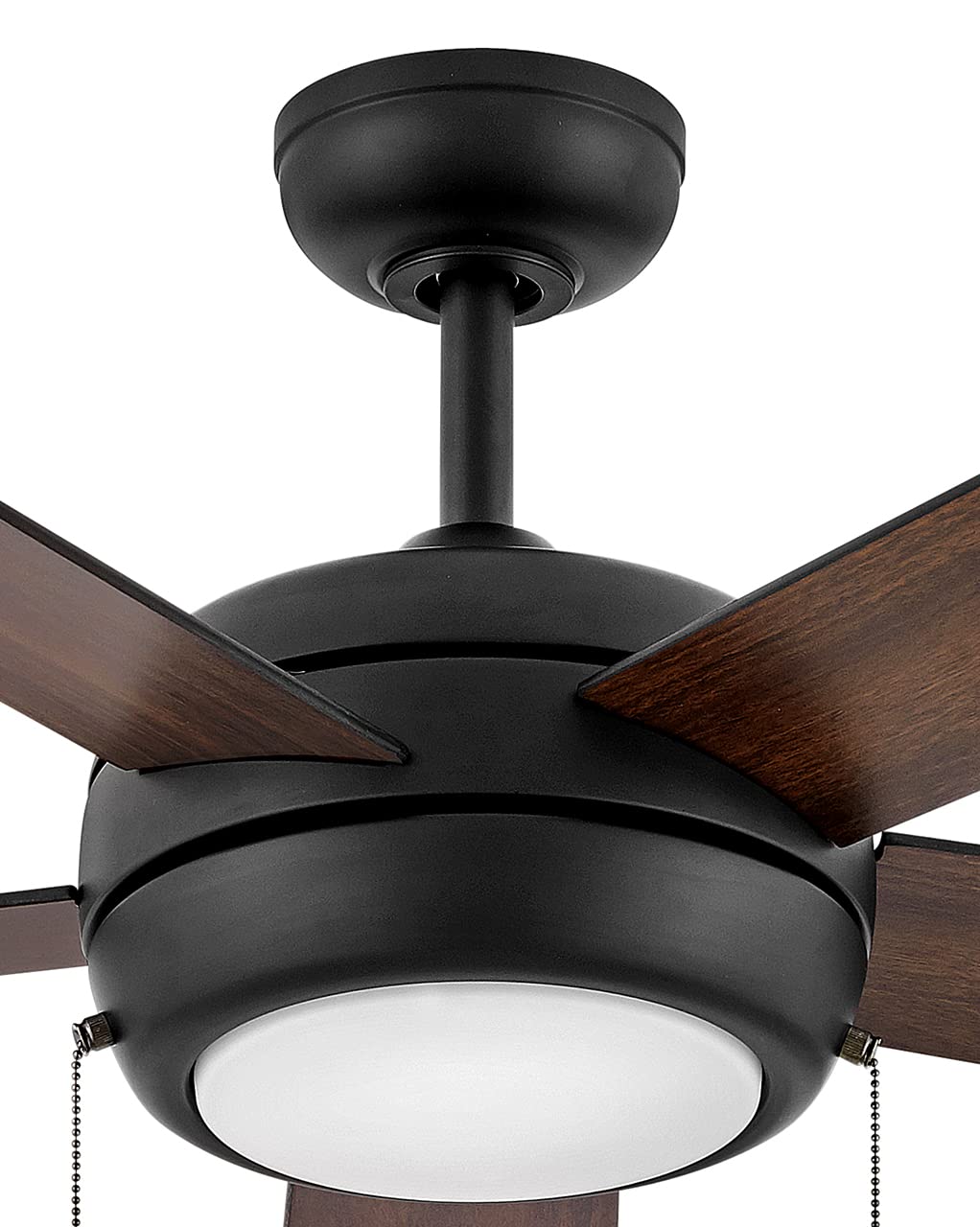 Hinkley Croft 42 Inch Indoor Ceiling Fan with Light Kit - Pull Chain Control, Reversible Wooden Blades, Integrated LED Light Fixture - Matte Black Finish for Bedroom, Living Room and Office