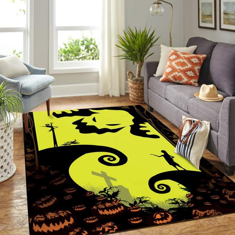 Nightmare Before Christmas Area Rug - Official Movie Design Carpet for Living Room, Bedroom, Home Decor - Perfect Gift for Halloween & Christmas (10A) | Cozy Floor Decor for Movie Nights & Holiday Celebrations