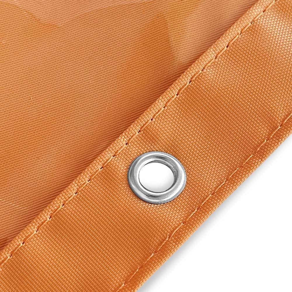 3-Pack Multi-Color Large Capacity Pencil Pouch with Zipper Closure & Clear Window - 3 Ring Binder Pencil Case with Reinforced Grommets (Burnt Orange) - Perfect for School, Office & Art Supplies Organization