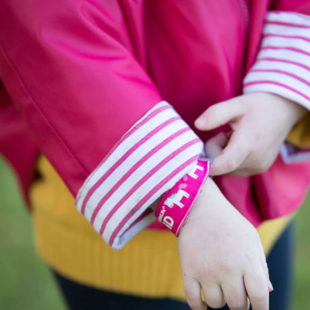 Littlelife Unicorn ID Wristband for Kids - Adjustable Safety Identification Bracelet for School, Travel & Outdoor Activities