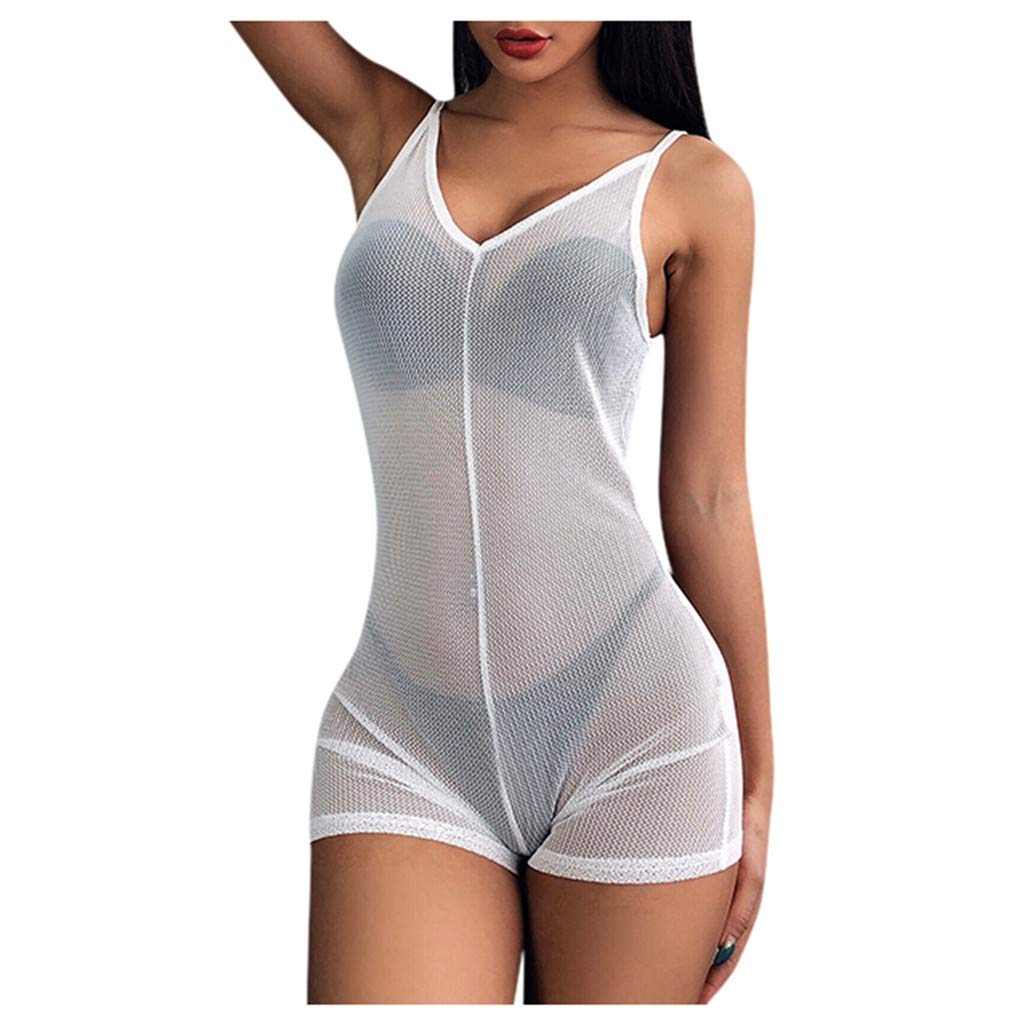 KINGOLDON Women's Sexy Sleeveless Jumpsuit - Clubwear Night Out Bodysuit with Hollow Cutout Design for Parties, Clubbing & Special Occasions