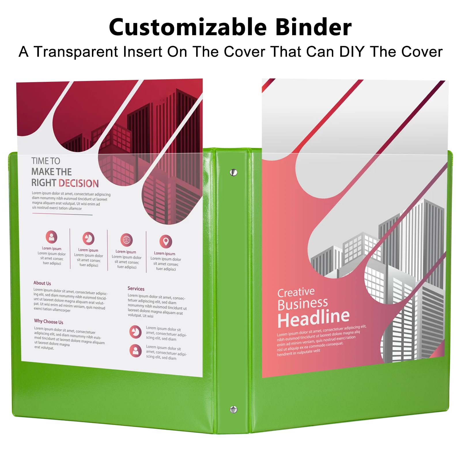 1-Inch 3 Ring Binder, 6-Pack Green Round Ring Binders for Letter Size Paper - Perfect for School, Office Presentations & Document Organization
