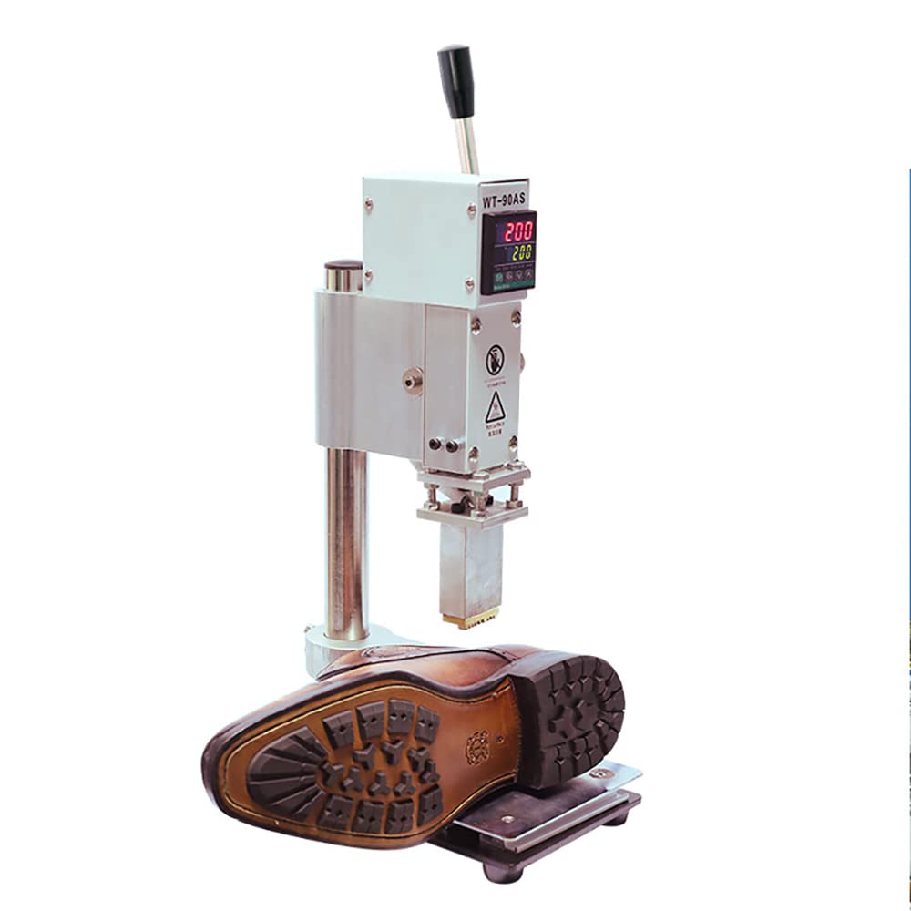 Premium 400W Leather Hot Stamping Machine - Adjustable 0-15CM Stroke & 400℃ Temperature for Shoes, Wallets, Belts Branding - Professional Logo Embossing Tool for Leather Crafts & DIY Projects - Perfect for Small Businesses & Custom Leather Goods Makers
