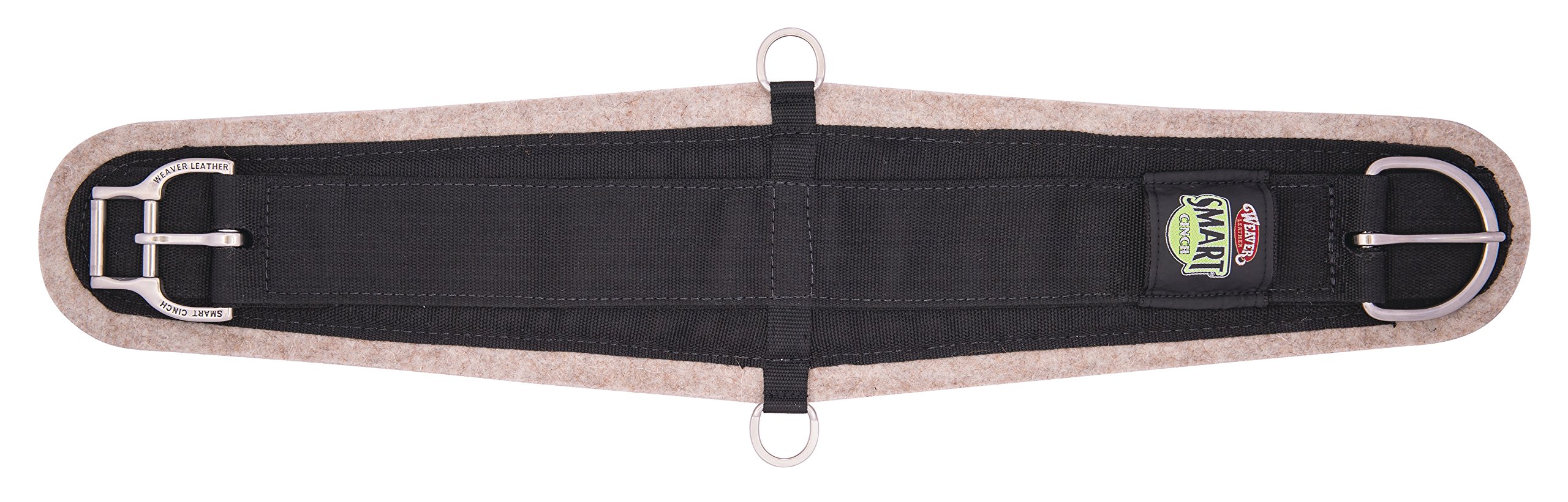 Weaver Leather Wool Blend Felt Lined Smart Cinch - Straight Cut Horse Cinch for Western Saddles | Durable & Comfortable for Trail Riding & Ranch Work