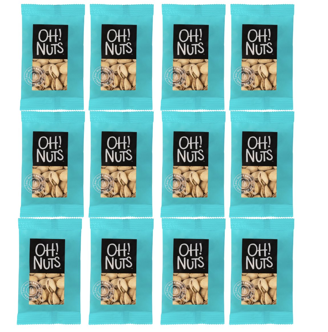 Oh! Nuts Roasted & Salted Pistachios - 12 Pack (1.5 oz Each) | Healthy On-the-Go Snacks for Work, School & Travel | Bulk Nut Variety Pack | Individually Wrapped for Freshness