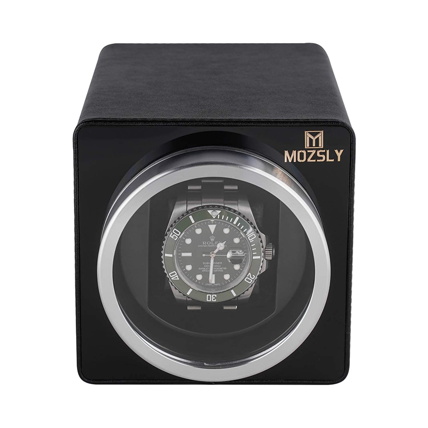 MOZSLY Single Automatic Watch Winder - Quiet Motor, 12 Rotation Modes, Premium Leather Case - Perfect for Watch Collectors & Automatic Watch Storage at Home/Office