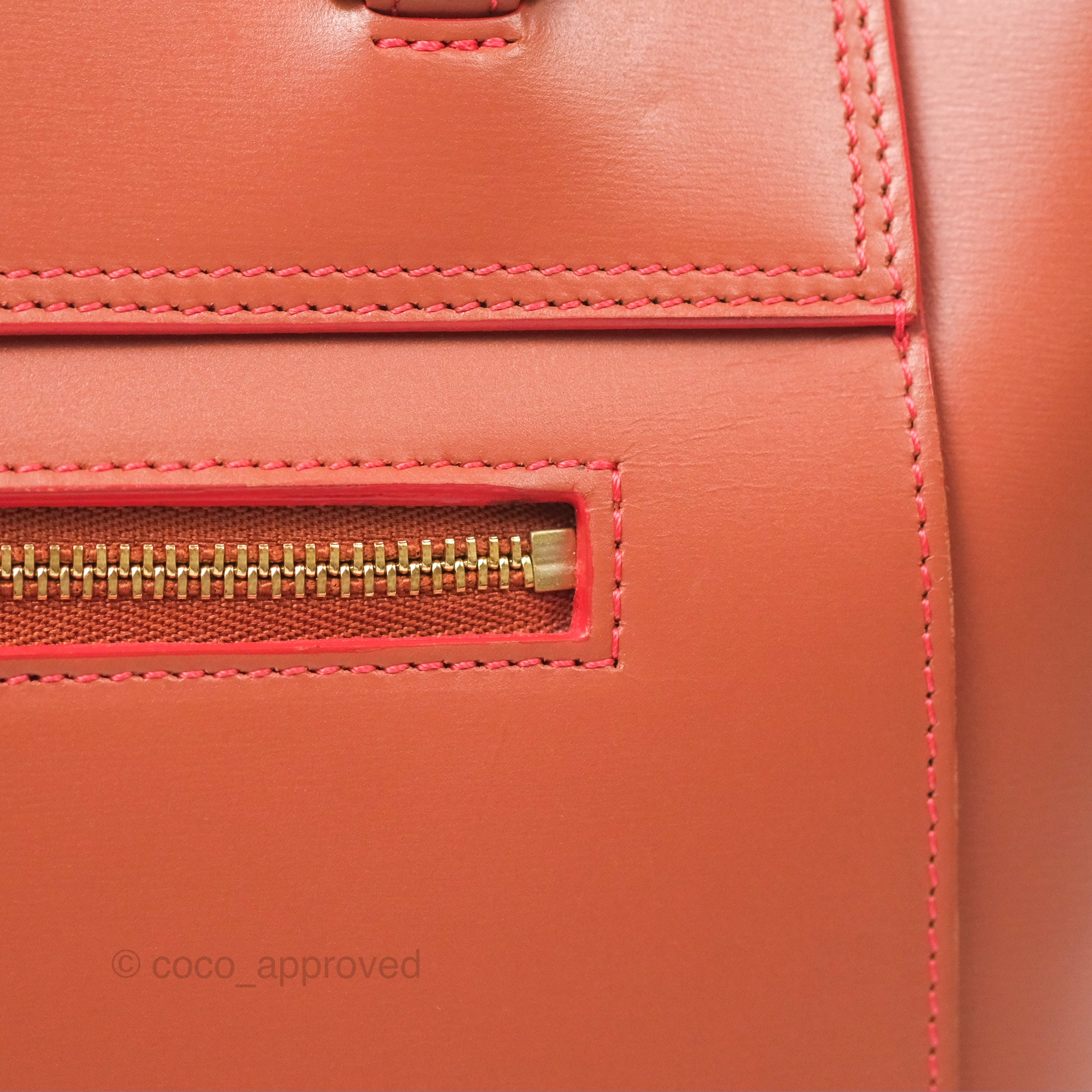 Celine Micro Belt Bag in Terracotta | Smooth Leather with Gold Hardware | Perfect for Work, Travel & Everyday Use