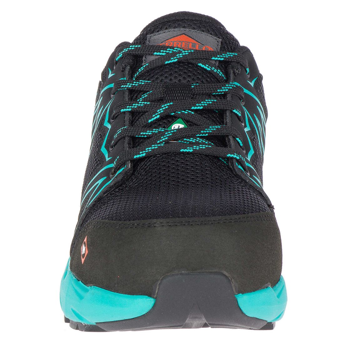 Merrell Fullbench Superlite J17548 Women's Alloy Toe CSA Certified Athletic Work Shoes - Lightweight Safety Footwear for Construction & Warehouse (Black/Teal) | Perfect for Industrial Jobs, Outdoor Work & Heavy-Duty Activities