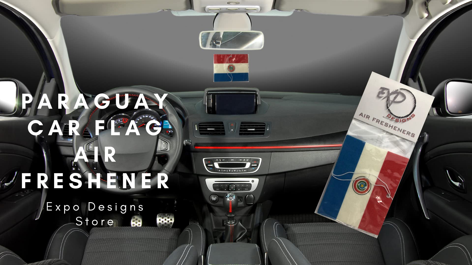 Premium Paraguay Flag Car Air Freshener - Long-Lasting Fragrance for Vehicles, Home & Office | Patriotic Decor & Odor Eliminator