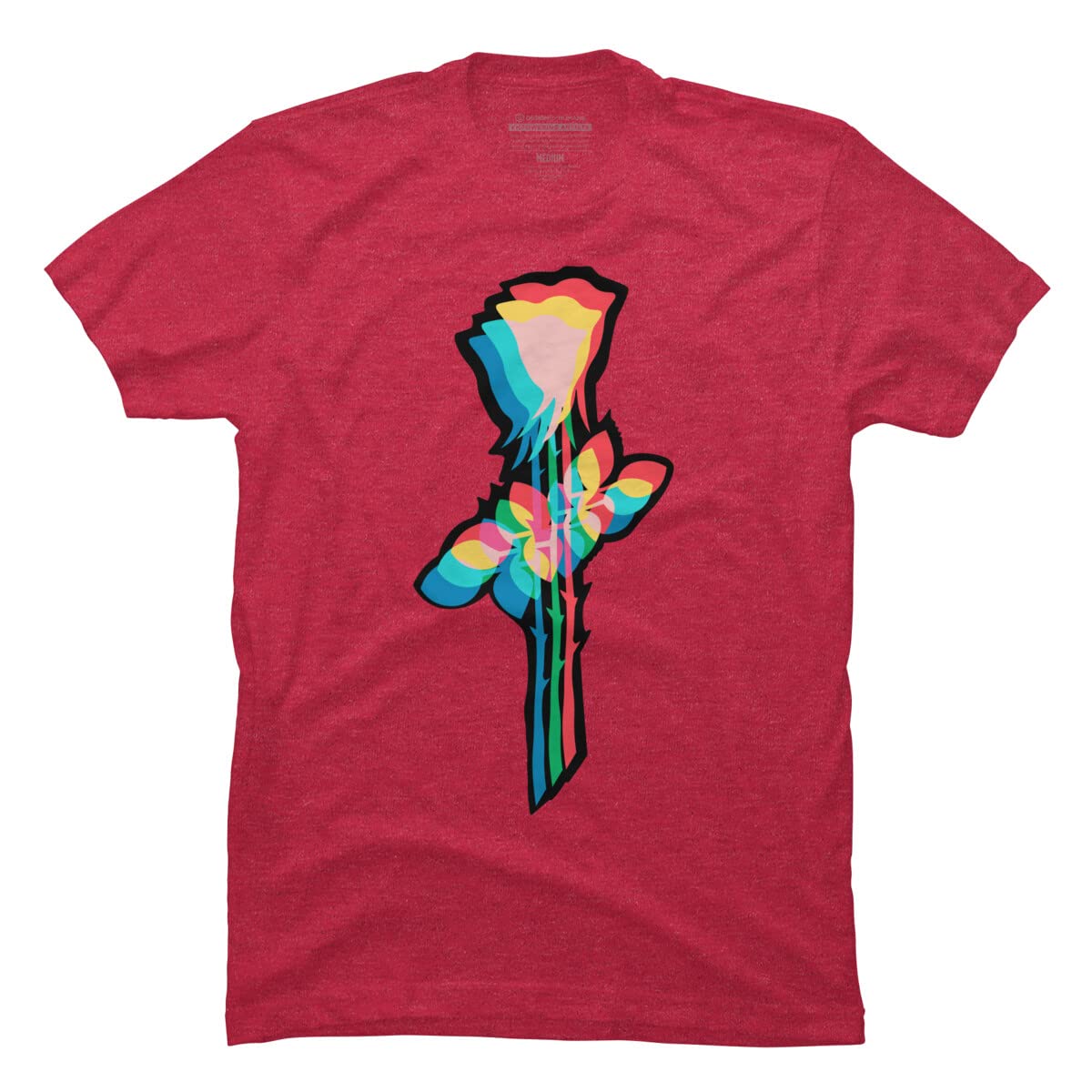 Glitch Rose Graphic T-Shirt for Men by LipsOfJolie - Stylish Casual Wear for Everyday Outfits & Street Fashion