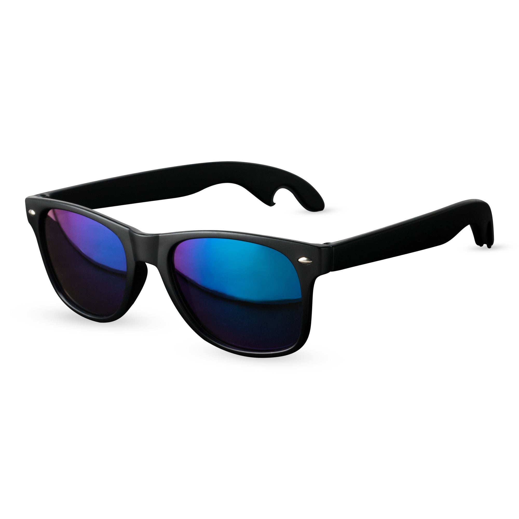 F Matte Black Sunglasses with Olivine Lens - Bottle Opener Feature for Outdoor Activities, Beach & Parties