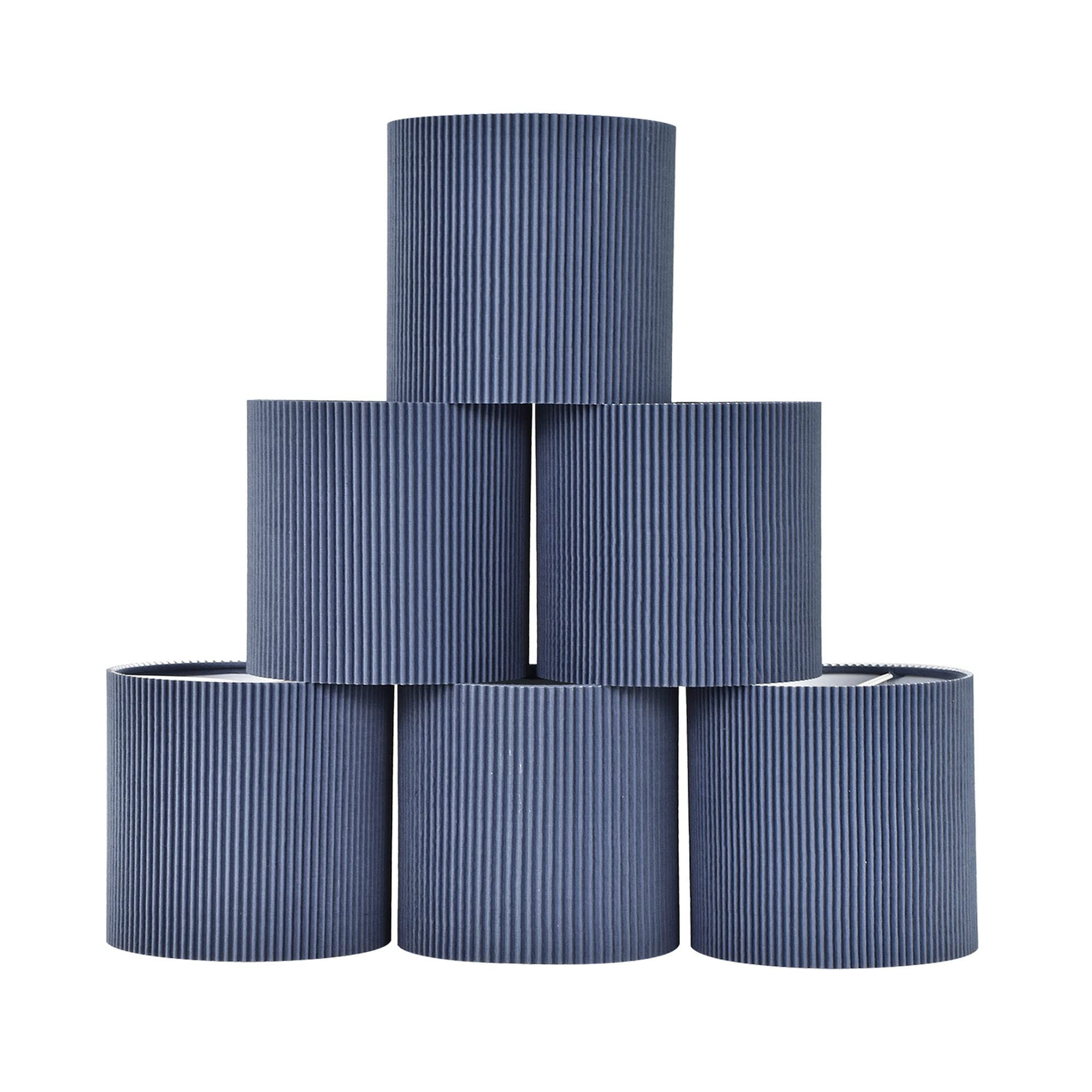 LAMPWELL KETTE Clip-on Chandelier Fabric Lamp Shades - Set of 6 Small Drum Lamp Shades 5.4
