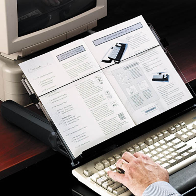 Adjustable In-Line Document Holder - Black & Clear for Office Organization | Perfect for Desks, Filing, and Document Management